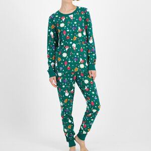 #944 Holiday Lane Women's Ornament Cotton Matching Family Pajamas Set